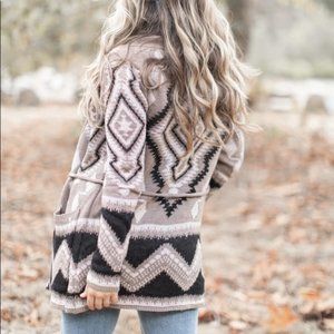 New Aztec Tribal Boho Western Ski Montana Cardigan Sweater Southwest Coat